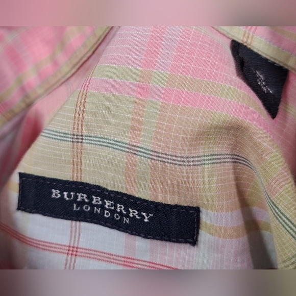 Burberry London Men's Button Down Shirt Check Vintage USA 90s Relaxed Fit Medium - Picture 4 of 16